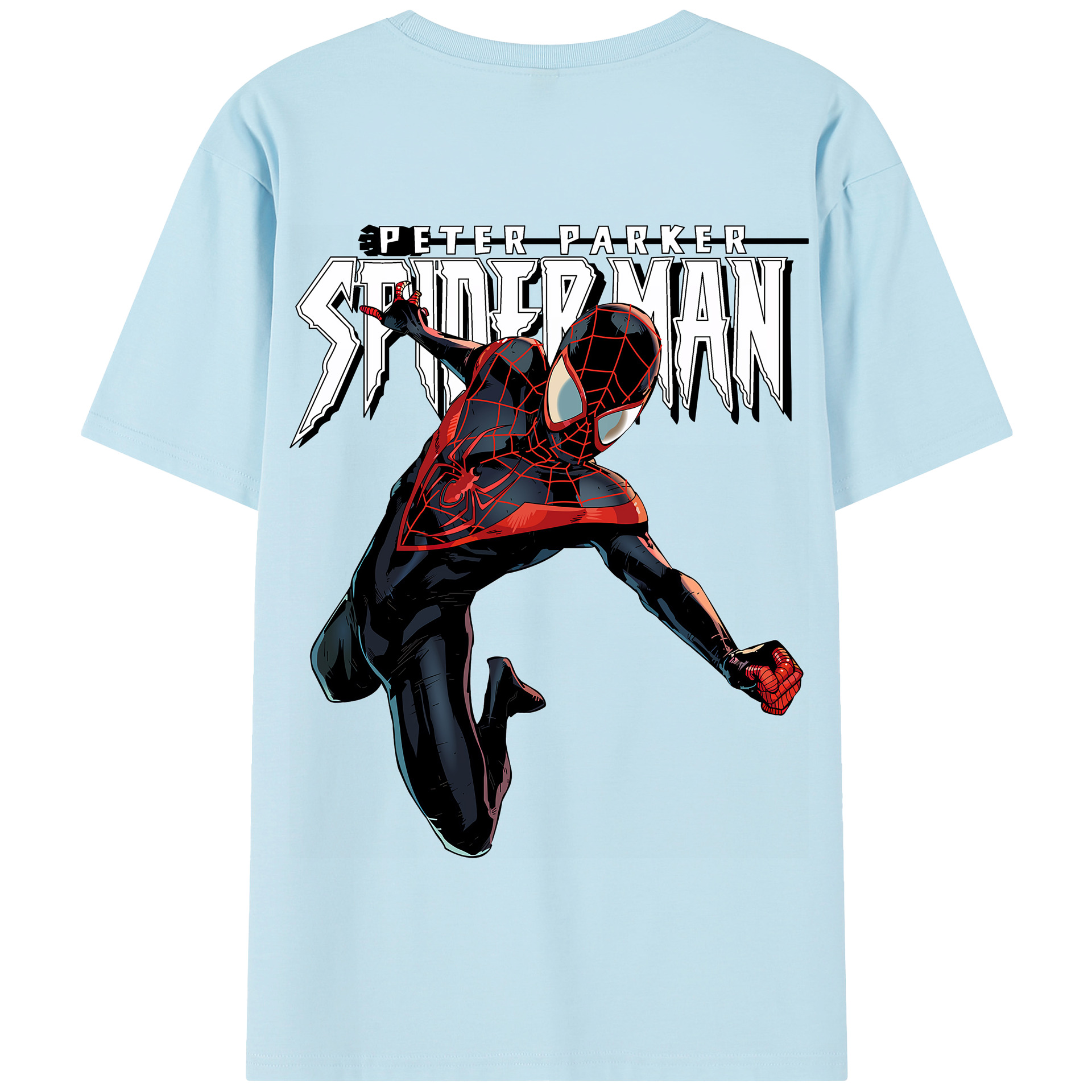 （画像用） Spider Man スパイダーマン 綿100％半袖Tシャツ（背面プリント）